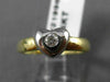 ESTATE .08CT DIAMOND 14K WHITE & YELLOW GOLD SOLITAIRE HEART PROMISE RING #21996