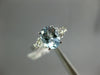 ESTATE 1.42CT DIAMOND & AAA AQUAMARINE 14KT WHITE GOLD 3D OVAL ENGAGEMENT RING