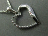 ESTATE SMALL .03CT DIAMOND 14KT WHITE GOLD OPEN HEART FILIGREE FLOATING PENDANT