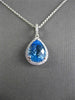 ESTATE 2.47CTW DIAMOND & AAA EXTRA FACET BLUE TOPAZ 14KT WHITE GOLD DROP PENDANT