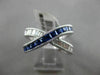 ESTATE WIDE 1.85CT DIAMOND & AAA SAPPHIRE 14KT WHITE GOLD MILGRAIN X LOVE RING