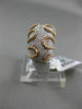 ESTATE WIDE .72CT DIAMOND 14KT WHITE & ROSE GOLD 3D PAVE HANDCRAFTED ROPE RING
