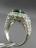 LARGE 4.77CT DIAMOND & EMERALD 14KT WHITE GOLD DOUBLE HALO OVAL ENGAGEMENT RING