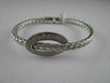ESTATE WIDE FILIGREE MESH DIAMOND 14K WHITE GOLD BANGLE