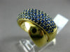 ESTATE LARGE 2.31CT AAA SAPPHIRE & TANZANITE 14K YELLOW GOLD 3D CRISS CROSS RING