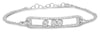 ESTATE .42CT DIAMOND 14K WHITE GOLD 3 STONE PAST PRESENT FUTURE SLIDING BRACELET