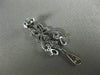ESTATE LARGE 1CT DIAMOND 14K WHITE GOLD OPEN FILIGREE TEAR DROP HANGING EARRINGS