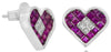 1.24CT DIAMOND & AAA RUBY 14KT WHITE GOLD PRINCESS INVISIBLE LOVE STUD EARRINGS