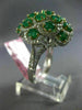 ESTATE LARGE 4.87CT DIAMOND & AAA EMERALD 18KT 2 TONE GOLD FLOWER CLUSTER RING