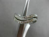 ESTATE .39CT ROUND DIAMOND 18K WHITE GOLD 3D DOUBLE WAVE COMPANION LOVE RING SET