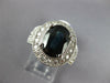 ESTATE LARGE 6.69CT DIAMOND & AAA SAPPHIRE 14KT WHITE GOLD OVAL ENGAGEMENT RING