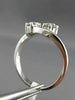 ESTATE .25CT ROUND DIAMOND 14KT WHITE GOLD 3D DOUBLE FLOWE INFINITY LOVE RING