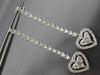 ESTATE LONG 2.25CT DIAMOND 14KT WHITE GOLD 3D HEART LOVE HALO HANGING EARRINGS
