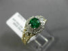 ESTATE WIDE 2.4CT DIAMOND & AAA COLOMBIAN EMERALD 14K WHITE GOLD ENGAGEMENT RING
