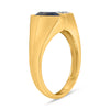 LARGE 2.66CT DIAMOND & AAA SAPPHIRE 14KT YELLOW GOLD OVAL & ROUND SOLITAIRE RING