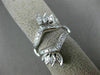 ESTATE .60CT DIAMOND 14K WHITE GOLD 3D FILIGREE "V" SHAPE ENGAGEMENT RING #21168