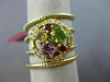 LARGE 2.40CT DIAMOND & AAA MULTI GEM 14KT YELLOW GOLD FLEXIBLE FLOWER SNAKE RING