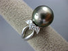 ESTATE .75CT DIAMOND & AAA TAHITIAN PEARL PLATINUM ROUND & PEAR SHAPE LOVE RING