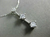 ESTATE LARGE .65CT DIAMOND 14K WHITE GOLD 3 STONE SQUARE FLOATING PENDANT #18527