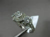 ESTATE 2.0CT DIAMOND 14KT WHITE GOLD 3D 3 STONE FILIGREE HALO ENGAGEMENT RING