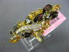 ESTATE LARGE 2.66CT DIAMOND & MULTI GEM 14KT YELLOW GOLD ELONGATED LEAF FUN RING