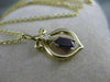 ESTATE 1CTW HANGING DIAMOND AMETHYST 14K GOLD OPEN BOW PENDANT + CHAIN #21Mx11MM