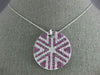 LARGE 3.71CT DIAMOND & AAA PINK SAPPHIRE 18KT WHITE GOLD ROUND STAR LOVE PENDANT