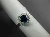 ESTATE 1.10CT DIAMOND & AAA SAPPHIRE 14KT WHITE GOLD 3D FLOWER ENGAGEMENT RING