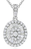 ESTATE .51CT DIAMOND 14K WHITE GOLD ROUND & BAGUETTE FLOWER FUN FLOATING PENDANT