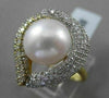 ESTATE 1.02CT DIAMOND 18KT TWO TONE GOLD AAA SOUTH SEA PEARL HEART SHAPE RING