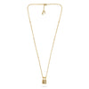 .19CT DIAMOND 14KT YELLOW GOLD ROUND CLASSIC LOCK & KEY ADJUSTABLE LOVE NECKLACE