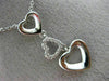 ESTATE .06CT DIAMOND 14KT WHITE GOLD 3D OPEN TRIPLE HEART FLOATING LOVE PENDANT