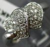ESTATE WIDE .46CT DOUBLE HEART DIAMOND 14KT WHITE GOLD COCKTAIL RING #16912