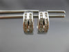 ESTATE .36CT ROUND CUT DIAMOND 14KT WHITE GOLD 3D TWO ROW HUGGIE EARRINGS #20610