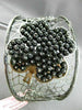 ESTATE EXTRA WIDE 1.30CT DIAMOND 14KT BLACK GOLD 4 CLOVER HEART BANGLE BRACELET