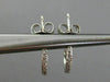 ESTATE SMALL .08CT DIAMOND 14K WHITE GOLD 3D SEMI HOOP CLASSIC MILGRAIN EARRINGS