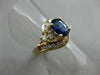 ESTATE 1.35CT DIAMOND & AAA SAPPHIRE 14KT YELLOW GOLD ENGAGEMENT RING #9792