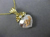 ESTATE .05CT DIAMOND 14KT WHITE YELLOW & ROSE GOLD 3D LOVE HEART PENDANT #17515