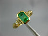 1.20CT DIAMOND & AAA EMERALD 18KT YELLOW GOLD SEMI BEZEL CLASSIC ENGAGEMENT RING