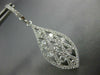 1.80CT DIAMOND 18KT WHITE GOLD TEAR DROP FILIGREE CRISS CROSS HANGING EARRINGS