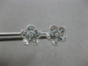 1.81CT DIAMOND & AAA AQUAMARINE 14KT WHITE GOLD PEAR SHAPE & ROUND STUD EARRINGS