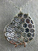 LARGE 3.85CT DIAMOND & AAA SAPPHIRE 18K WHITE & BLACK GOLD 3D HEART LOVE PENDANT