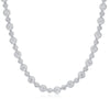 ESTATE 9.6CT DIAMOND 18KT WHITE GOLD ROUND CLASSIC FILIGREE TENNIS LOVE NECKLACE