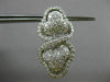 ESTATE LARGE 2.50CT DIAMOND 14K WHITE GOLD DOUBLE HEARTED INFINITY HALO EARRINGS
