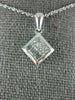 ESTATE .44CT DIAMOND 14KT WHITE GOLD 3D PRINCESS & BAGUETTE SQUARE PENDANT #607