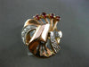 ANTIQUE .30CT OLD MINE DIAMOND & RUBY 14KT WHITE & ROSE GOLD FLOWER RING #21170