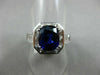 ESTATE LARGE 5.24CT DIAMOND & AAA SAPPHIRE 18KT WHITE GOLD HALO ENGAGEMENT RING