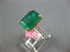 4.77CT DIAMOND & AAA EMERALD 18K 2 TONE GOLD EMERALD CUT & ROUND ENGAGEMENT RING