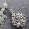 ESTATE .70CT DIAMOND 18KT WHITE GOLD 3D CLUSTER ROUND CLASSIC FLOATING PENDANT