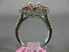 GIA LARGE 2.7CT MULTI COLOR DIAMOND 18K WHITE & ROSE GOLD FLOWER ENGAGEMENT RING